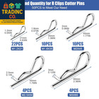 50pcs Cotter Pins  Cotter Pin Assortment Kit  Heavy Duty R Clips Hardware Pins 