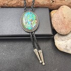 Abalone Shell Bolo Tie Wedding Necklace For Men Women Western Cowboy Necktie