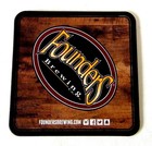      Founders Brewing Co Coaster Set 25 Nos Craft Beer Woodgrain Black Wood Holder