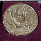 Masonic Commemorative Medallion Medal Grand Lodge Of California With Stand