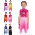 Kids Praise Dance Dress Sequins Bodice Liturgical Worship Church Robe Praisewear