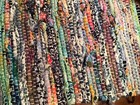 Vtg Primitive Striped Scatter Rag Rug Rustic Farmhouse Boho 32  X 20  handmade
