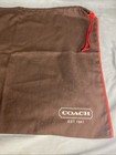 Coach Purse Dust Cover Cotton Bag Brown Storage 19 X 15 Drawstring Red Trim
