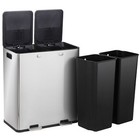 16 Gallon Dual Trash Can Two Compartment Kitchen Step Trash Can Garbage Can 