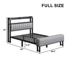 Upholstered Full queen king Bed Frame With Starry Sky Light And Charging Station