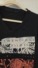 Twenty One Pilots Womens T-shirt Size S Black V-neck Graphic Print Hot Topic