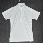 Collars And Co Polo Shirt Mens M White Solid Stretch Spread Dress Collar