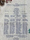 1941 Wwii Third Armored Regiment Camp Polk Thanksgiving Placemat Menu Roster