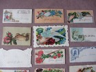 Antique Lot Of 40 Victorian Calling Cards Die Cut Embossed Poetry Hidden Name
