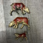 Lot Of 3 Lead Cast Cows   Calf Farm Animal Vintage Toy Figures