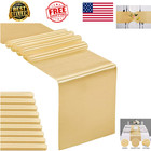 Satin Table Runner Light Gold 12x108 Inch 10 Pack Wedding Party Banquet Decor