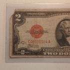Series 1928 D  2 Two Dollar Bill United States Note  Jefferson  Red Seal 