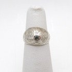 Sterling Silver Hand Etched Domed Pinky Ring Child Sz3 75 Vintage