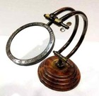 Magnifier Adjustable Antique Brass Magnifying Glass Vintage Nautical Table Decor