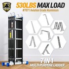 Bryner Folding Step Ladder  19 6ft  7 In 1 Multi-purpose Folding Adjustable