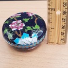 Vintage Chinese Cloisonn   Blue Floral Trinket Box Turquoise 2 5   