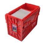 1 Bcw Red Short Comic Book Bin - Heavy Duty Acid Free Plastic Stackable Box     