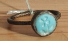Medieval Bronze Finger Ring  Flower On Bezel  Authentic  Size 18 5mm  8 5 Us