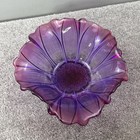 Vintage Fenton Pink Purple Glass Flower Shaped Centerpiece Bowl 8   