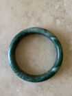 Elegant Dark Green Jade Bangle Bracelet Taiwanese Jade Nephrite Grade A 60 Mm