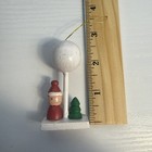 Vintage Folkart Hand Made Painted Wood Christmas Tree Figure Ornament