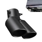Dual Exhaust Tips  Double Outlet Bending Muffler Exhaust  Stainless Steel Black