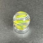 Contemporary Handmade Art Glass Marble  63  Black white Swirl  Neon Core    Uv 