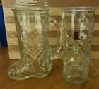 Embossed Beer Mug Glass Cowboy Boot Kellogg Morning Star 2010  Mexico Lot Of  2