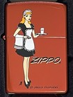 Zippo 2006 Sexy Pinup Maid Red Finish Lighter Unfired In Box D517