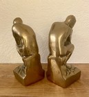 Art Deco    the Thinker    Solid Brass Bookends Circa 1928 Vintage 6 5    Tall
