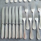 Christofle Perles 30pcs Silverplate Flatware Standard Knife Fork Spoon Very Good