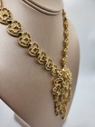 Rare Vintage Estate Find Monet Ornate Filigree Dangle Pendant Goldtone Necklace