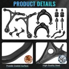 Front Control Arm Ball Joint Tie Rods Suspension Kit For 2003-2007 Honda Accord