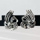 Vintage 1950s Lisner Knot Clip On Earrings - 3 4    Silver Tone - Mid Century