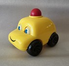 Vintage Ambi Toys Yellow Car Moving Eyes Friction Drive