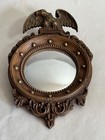 Vtg 1950s Syroco Wood Federal Style Convex Wall Mirror American Eagle Usa
