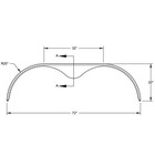 72x10-3 4 Smooth Aluminum Tandem-axle Teardrop Trailer Fender - One Fender