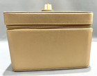 Estee Lauder Train Travel Makeup Case-faux Leather-metallic Gold-hard Case-vtg