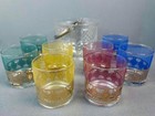 Mcm Rocks Glasses 22k Gold Trim - Vintage West Virginia Glass Co - Set Of 8