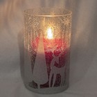 Yankee Candle Crackle Glass Large Jar Candle Holder W  Frosted Winter Scene