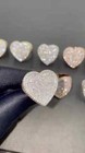 3 00ct Round Cut Real Moissanite Unisex Heart Shape Ring 14k White Gold Plated