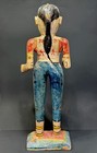 Painted Wooden Parvati Statue Decorative Antique D  cor India Hindu God 23 5   