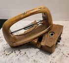 Vintage Fletcher Southern Wooden Textile Weaving Shuttle Two Parts Spool Thread