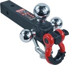 Trailer Hitch Tri-ball Hitch With Rotatoble Tow Shackle And Tow Hook Fits 2-inch