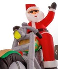 Christmas Masters 6ft Inflatable Santa Claus Riding A Motorcycle Yard Decoration