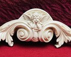 Vintage Cherub Wall Pediment Plaque     Ornate Architectural 