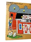 Vintage    73 Wooden Fisher Price Barn Puzzle 13 Pieces With Knobs  501 Quaker Oat