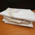 Vintage Linen Lot Embroidery Hankies Table Linens Quilt Piece Cutter Craft Bundl
