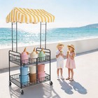 Folding Vendor Cart street Stall Cart W  Canopy mobile Display Stand F  Market