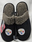 Foco Nfl Men s Pittsburgh Steelers Faux Fur Scuff Slippers Size Large  11-12 new